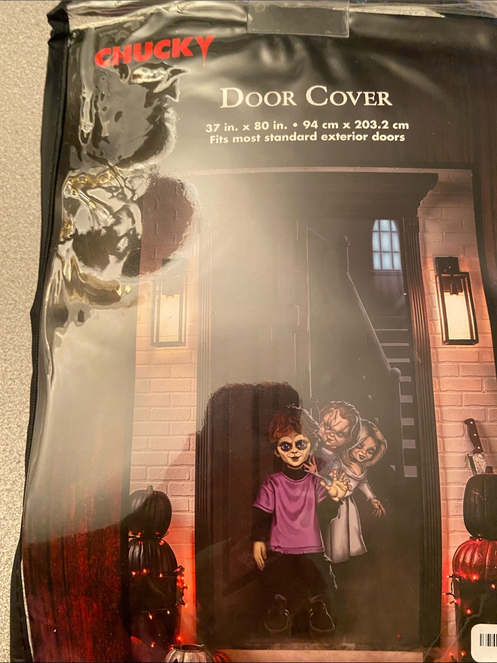 Kids Door Cover Halloween Decoration - Purple/Black
